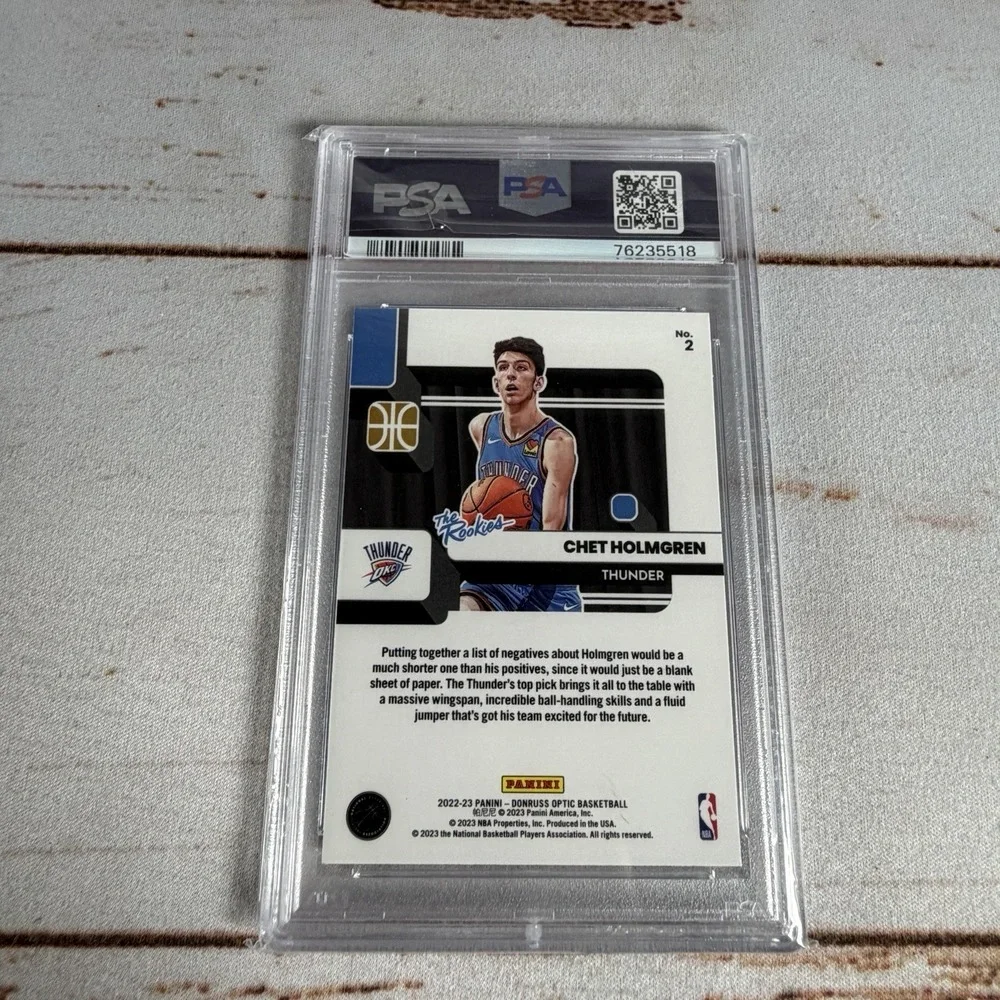 2022 Donruss Optic The Rookies Chet Holmgren RC #2 PSA 10 Gem Mint Thunder